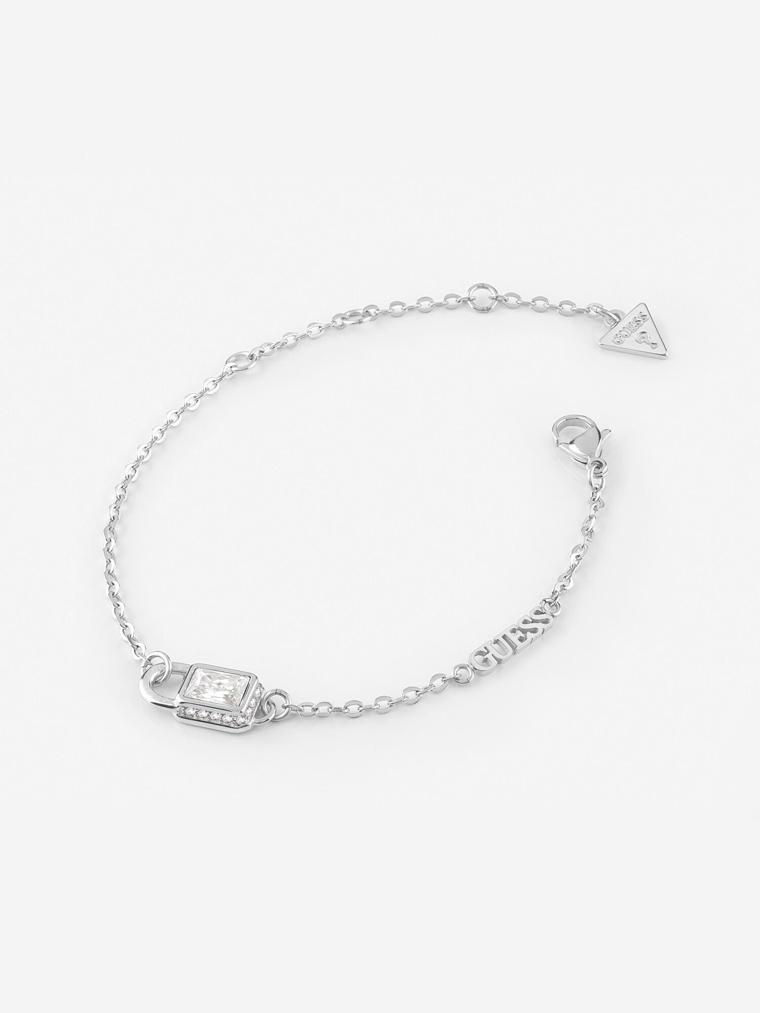 Guess silver tone bracelet heart, kiss love diamond ring charm bracelet  link | eBay